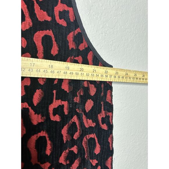 John Mark Reversible Black Red Animal Print Vest Buttons Size XL - Picture 4 of 11